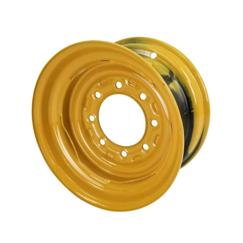 8.25x16.5 8 Hole Skid Loader Wheel 4-1/2" Backside V/G - Cat Yellow