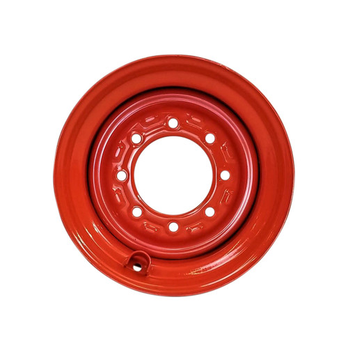 9.75x16.5 8 Hole Skid Loader Wheel 6-3/4" Backside with V/G - Orange