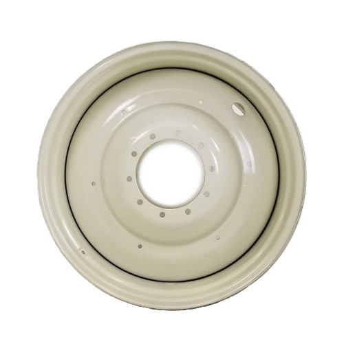 23x38 10 Hole Heavy Duty W/H Dual Wheel 19" Frontside - Ford White