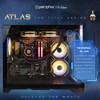 Full Tempered Glass PC Gaming Case, show off your hardware with a glass front and side panel with the Periphio Atlas AMD Ryzen 5 Gaming PC Desktop Computer for 1080p PC Gaming