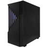 Side angle view of Periphio Castle Gaming PC in Black