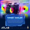 Periphio Atlas Gaming PC Case in White Tower Cooler