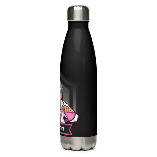 Periphio Mad Scientist Stainless Steel Gamer Water Bottle - Black - Left