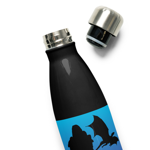 Periphio Dragon Slayer Stainless Steel Gamer Water Bottle - Black - Lid