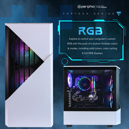 AMD Prebuilt Gaming PC Computer Ryzen 7 Radeon Vega 8 Periphio Castle for 1080p PC Gaming - RGB Info