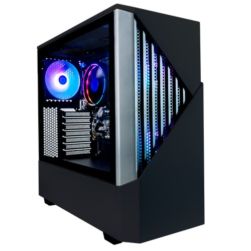 One of the most affordable, quality, prebuilt gaming computers - The Periphio Reaper R7-5060, part of Periphio's Shadow Series.