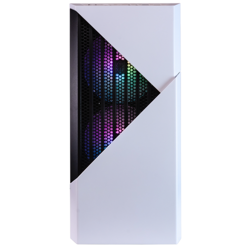 Front view of Periphio Castle Gaming PC in White