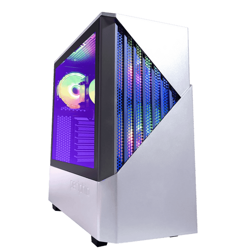 Side front view of Periphio Castle Gaming PC