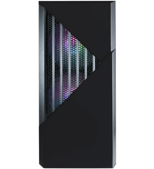 Front view of Periphio Reaper Gaming PC in Black