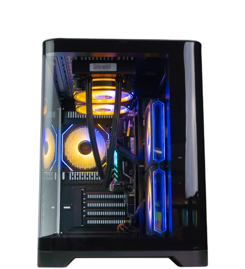 Front view of Periphio Atlas Gaming PC in Black