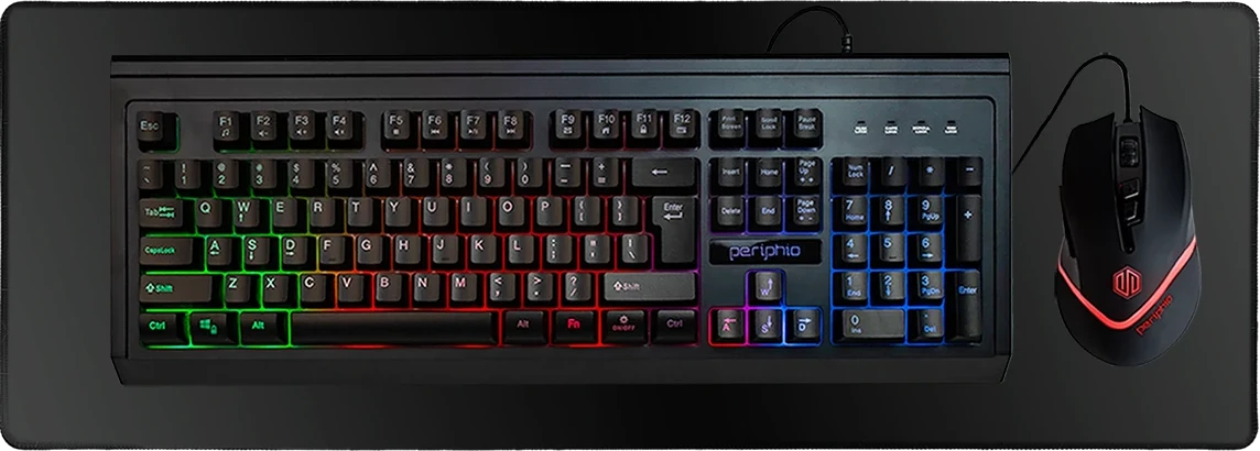 Periphio RGB Keyboard, Mouse, and Gaming Mat