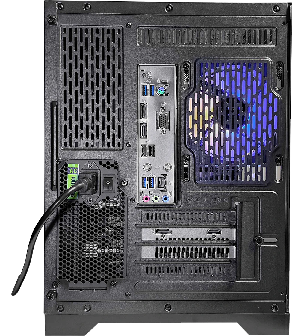 Ports on the back of an Atlas Gaming PC