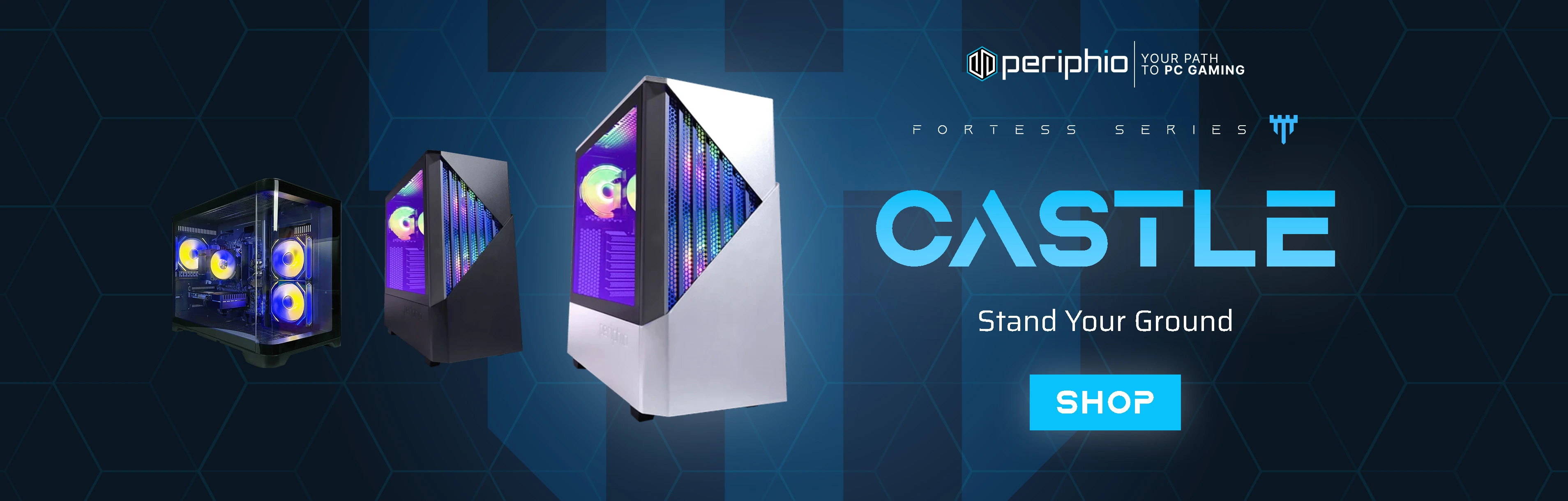 Click Here to Shop the Periphio Fortress Series: Castle Gaming PC