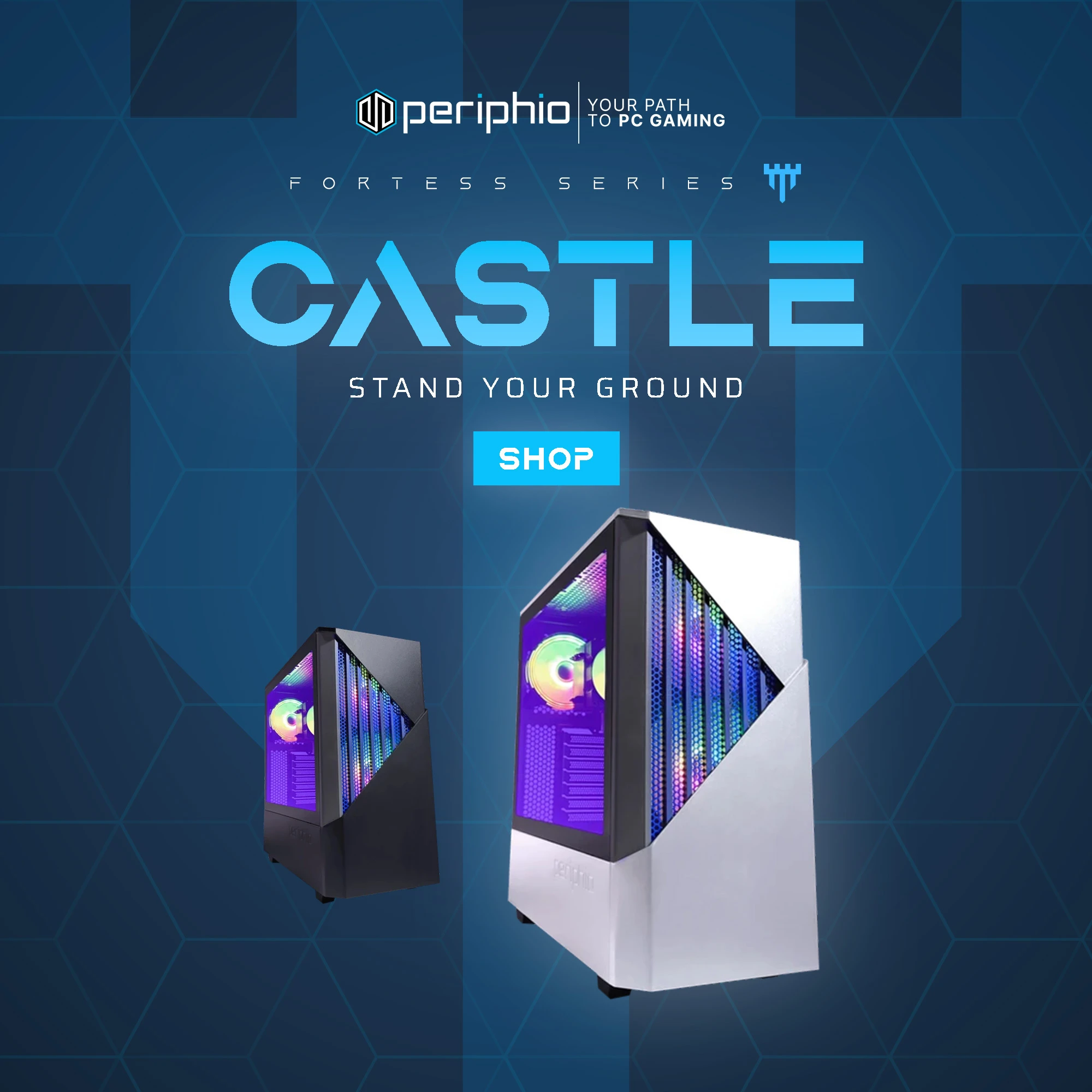 Click Here to Shop the Periphio Fortress Series: Castle Gaming PC