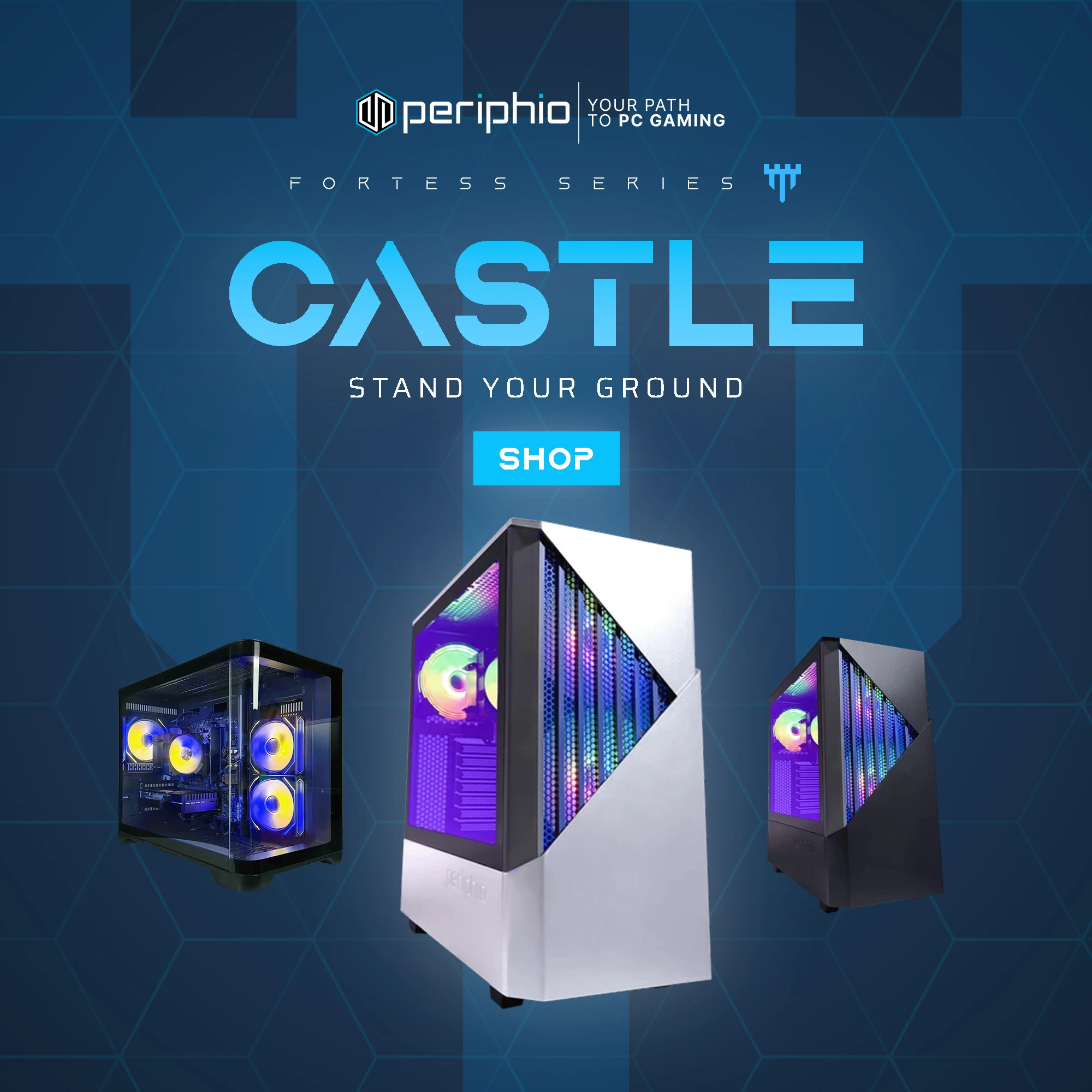 Click Here to Shop the Periphio Fortress Series: Castle Gaming PC