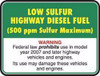 API-LSD1 - Low Sulfur Highway Diesel Decal