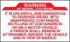 PID-234D - 5" x 3" Decal - Michigan Warning