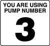 PID-UPN3 - Pump Number 3 Black on White 2.75" x 2.50"