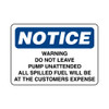PID-BK1 - 5x3.5 Notice Do Not Leave Pump Unattended