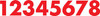VLR-5.5-1-8 - 5.5" TALL RED CUT VINYL#'S 1-8