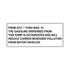 PID-OXY1-31 - Clear Vinyl / White Text - Oxygenated Gas Decal