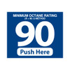 HELIX-90BLUE - Helix Push Here Decal - Blue/White