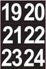 PN-4-W-19-24 - Pump Numbers 19-24 Black on White 4" x 4"