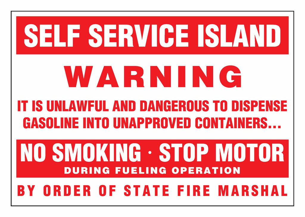 PID-GPM1 - Self Service Island Decal13" x 9"