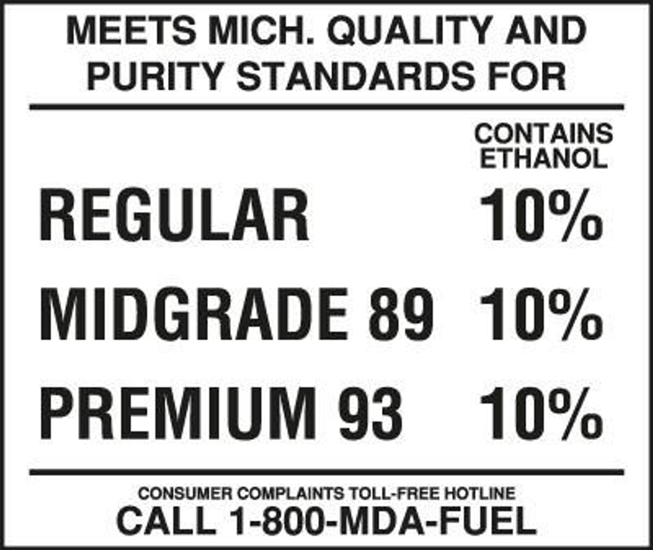 PID-908 - Michigan 3 Product Ethanol Decal