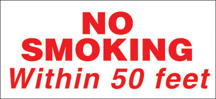 PID-201 - 13"x 6" Decal - No Smoking within 50 ft