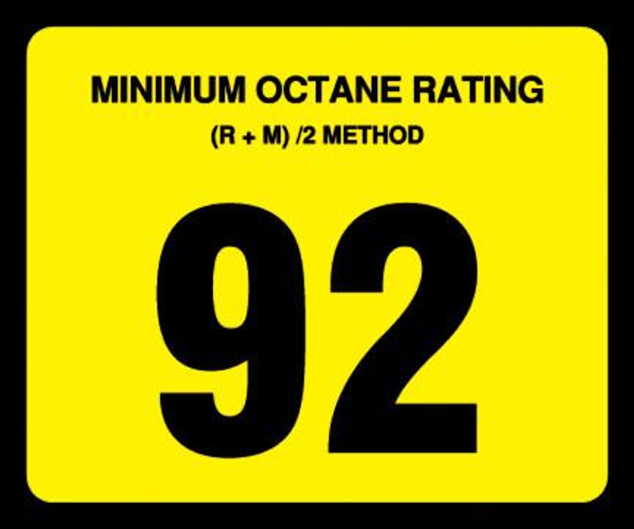 OR-92 - Octane Rating Decal