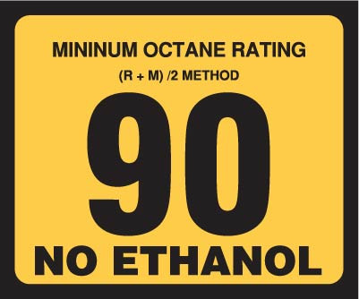 OR-90NE - Octane Rating Decal