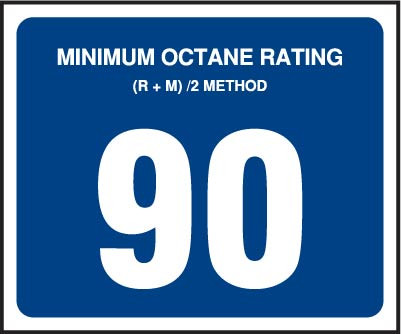 OR-90BLUE - Octane Rating Decal