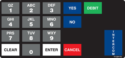 0T1-321172 - Keypad Overlay