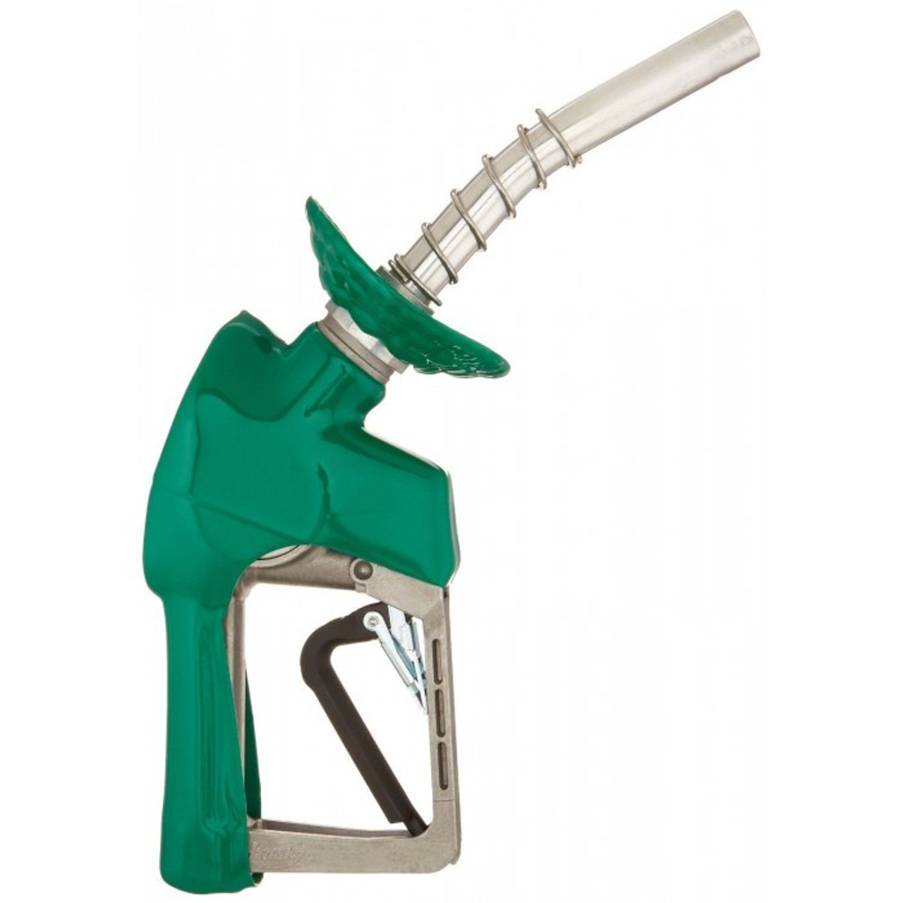 Husky XS Nozzle Unleaded with Three Notch Hold Open Clip and Waffle Splash Guard - 03 Green