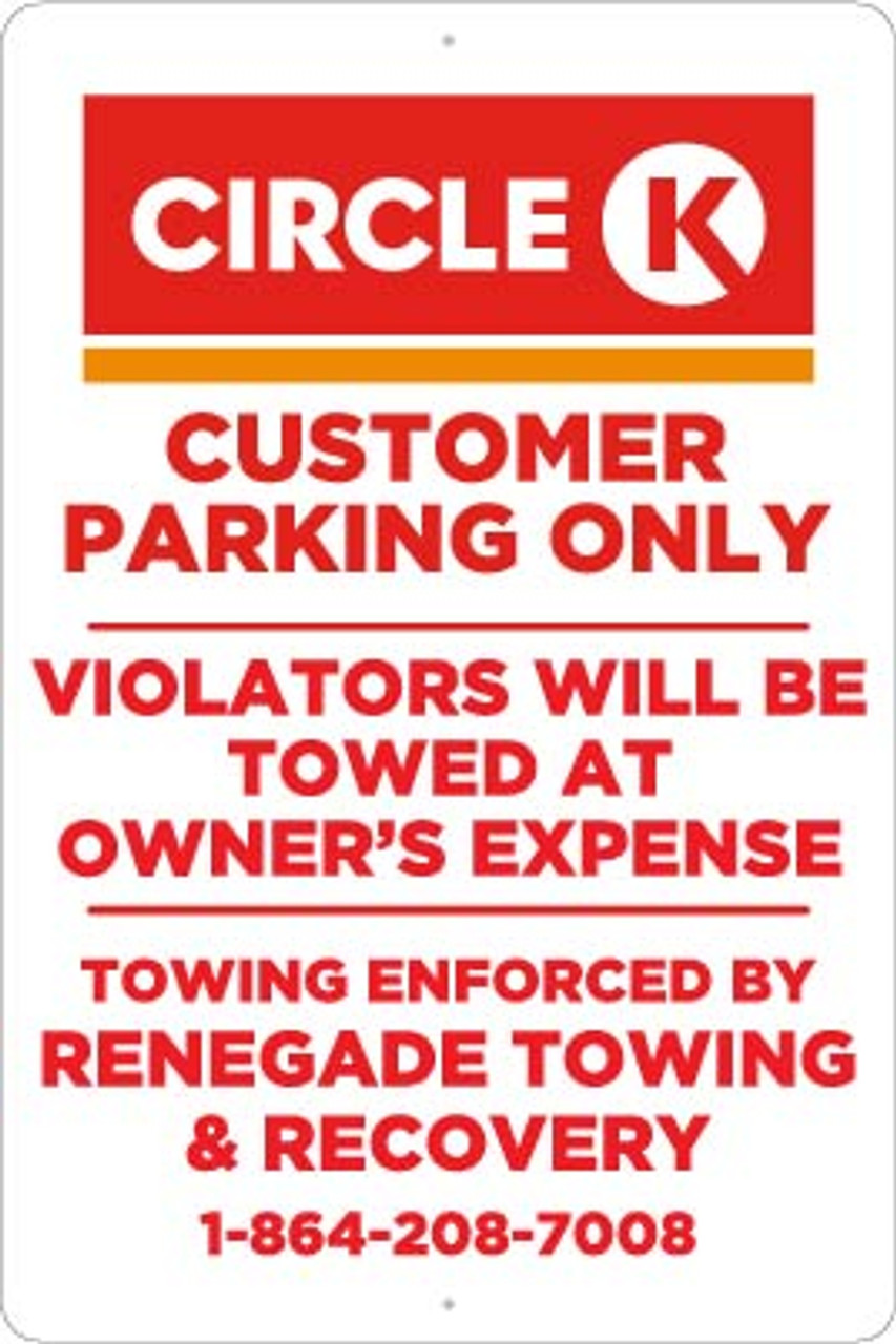 CircleK-CPT -  12" x 18" Metal No Parking Sign