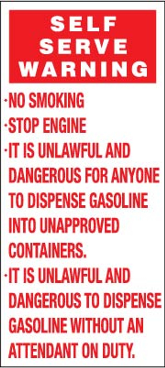 PID-MT303 - 9" x 20" Decal - Warning Self Service