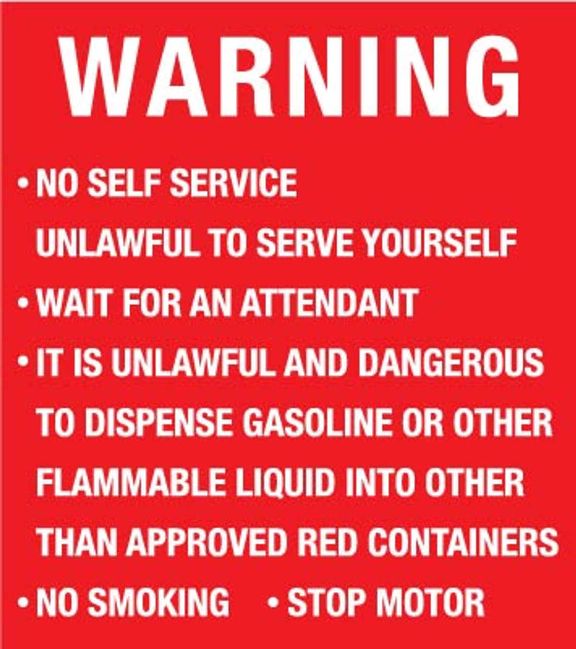PID-WNSS - 9" X 8" Warning Decal