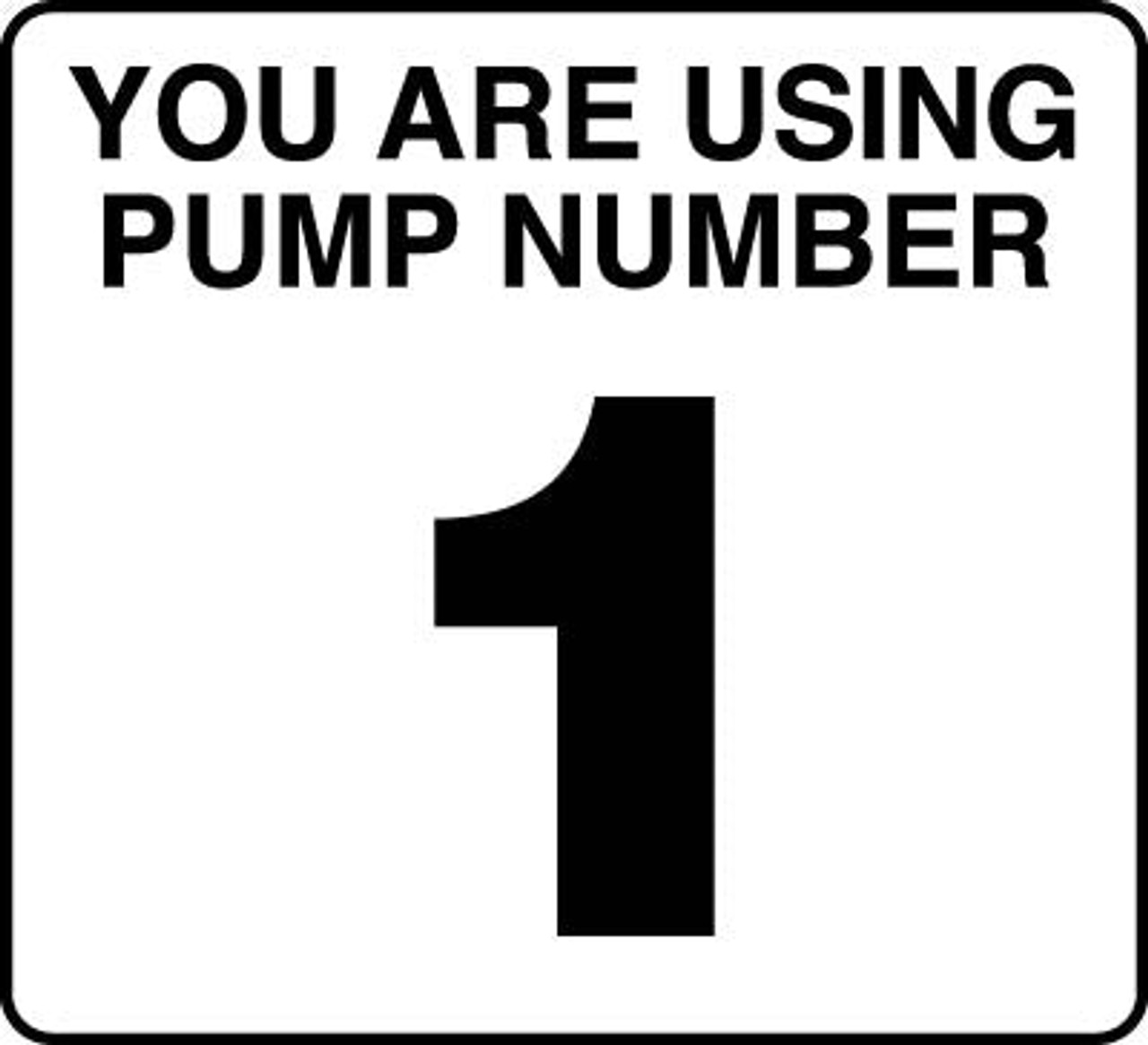 PID-UPN1 - Pump Number 1 Black on White 2.75" x 2.50"