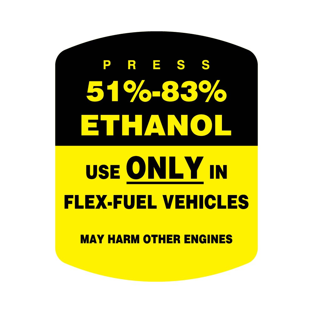 E700P-FF5183Y - 51%-83% Ethanol For Flex Fuel Vehicles - Decal