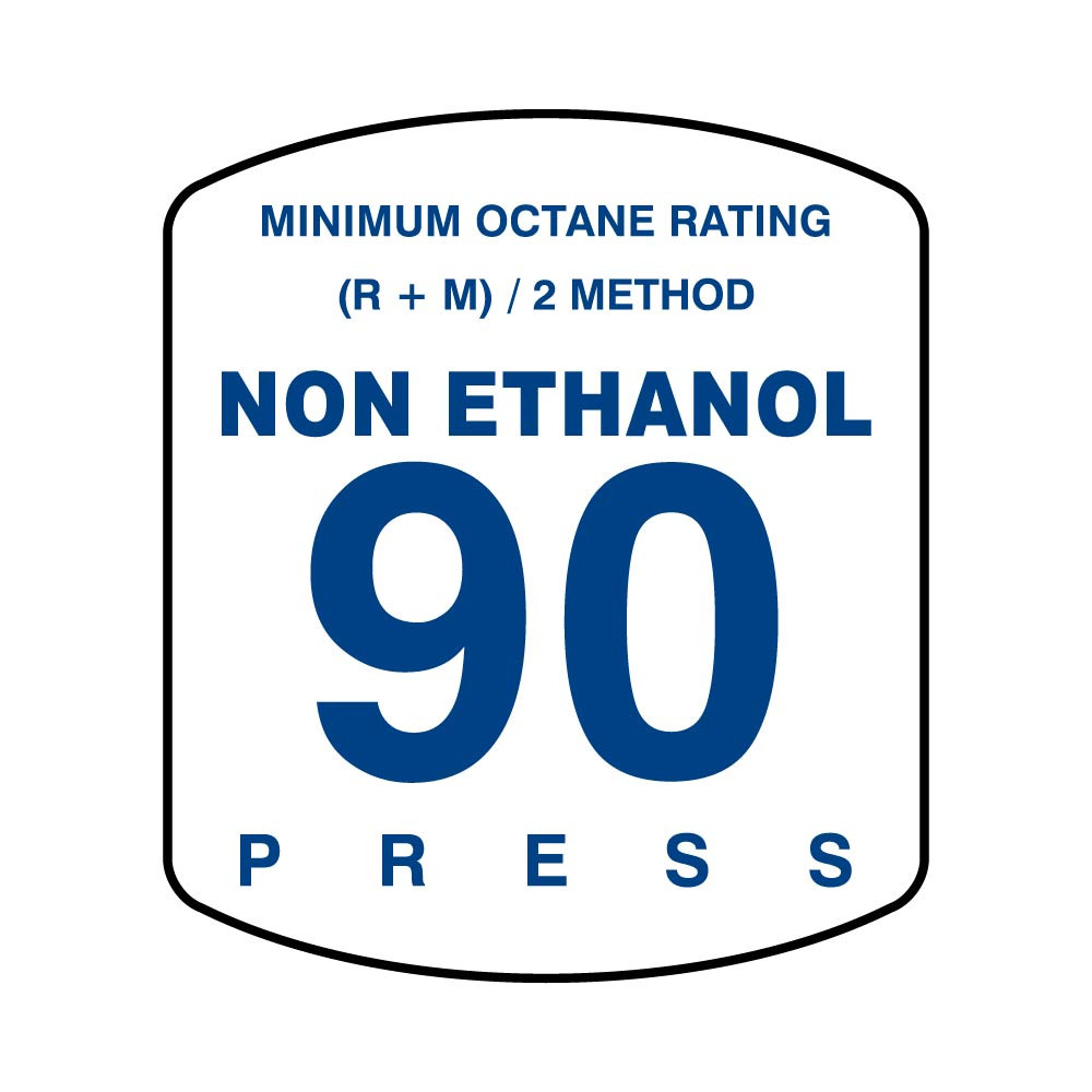 ES500S-90BEPR - Non Ethanol 90 Octane Rating Decal