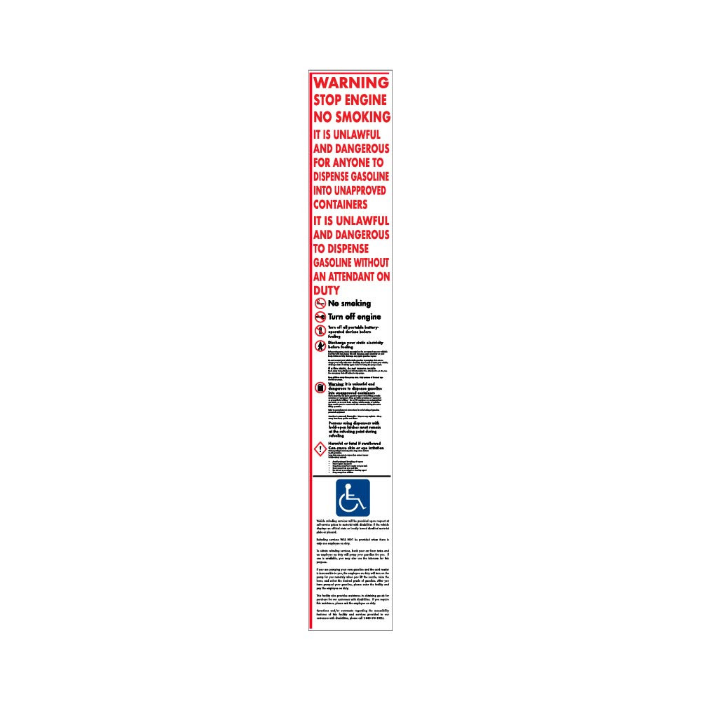 PID-COLUMN6 - 9x60 Column Warning Decal