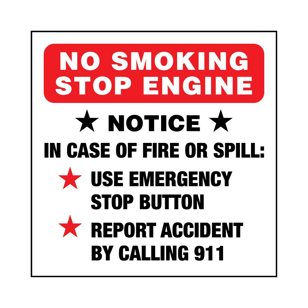 PID-NSSE - 5x5 Vinyl Decal No Smoking Stop Engine