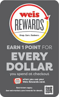 ENS1201G1565 - WEIS REWARDS 1 POINT / DOLLAR