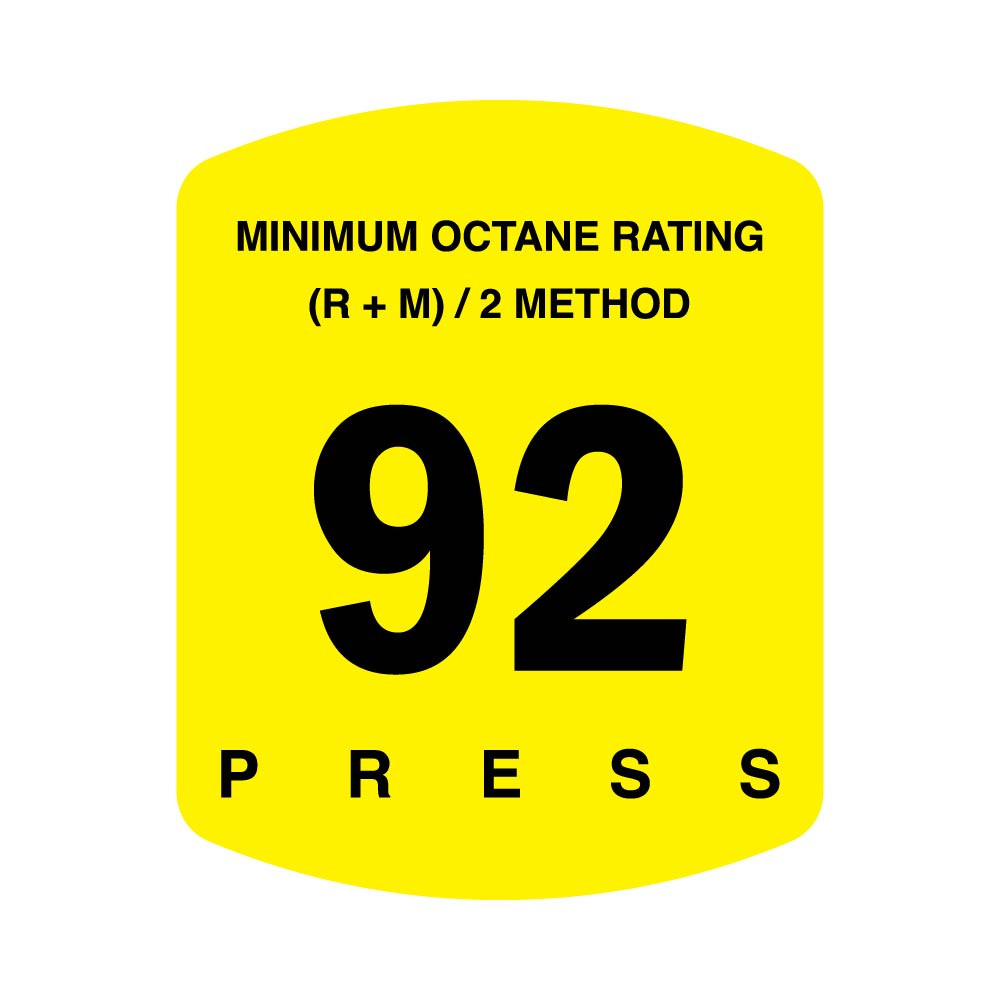 E700P-92 - 92 Octane Decal