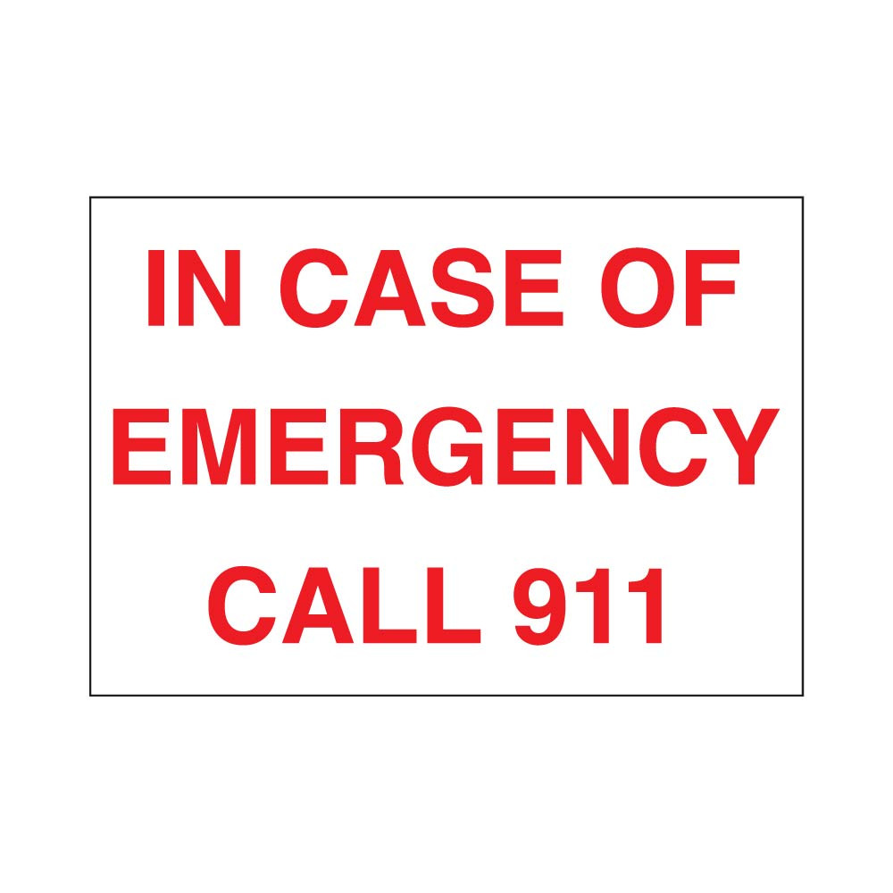 PID-MC2R - 7"x10" In Case Of Emergency Call 911