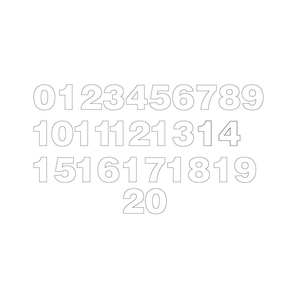 VLW-3-1-20 - 3" White Cut Vinyl # Kit / 1-20