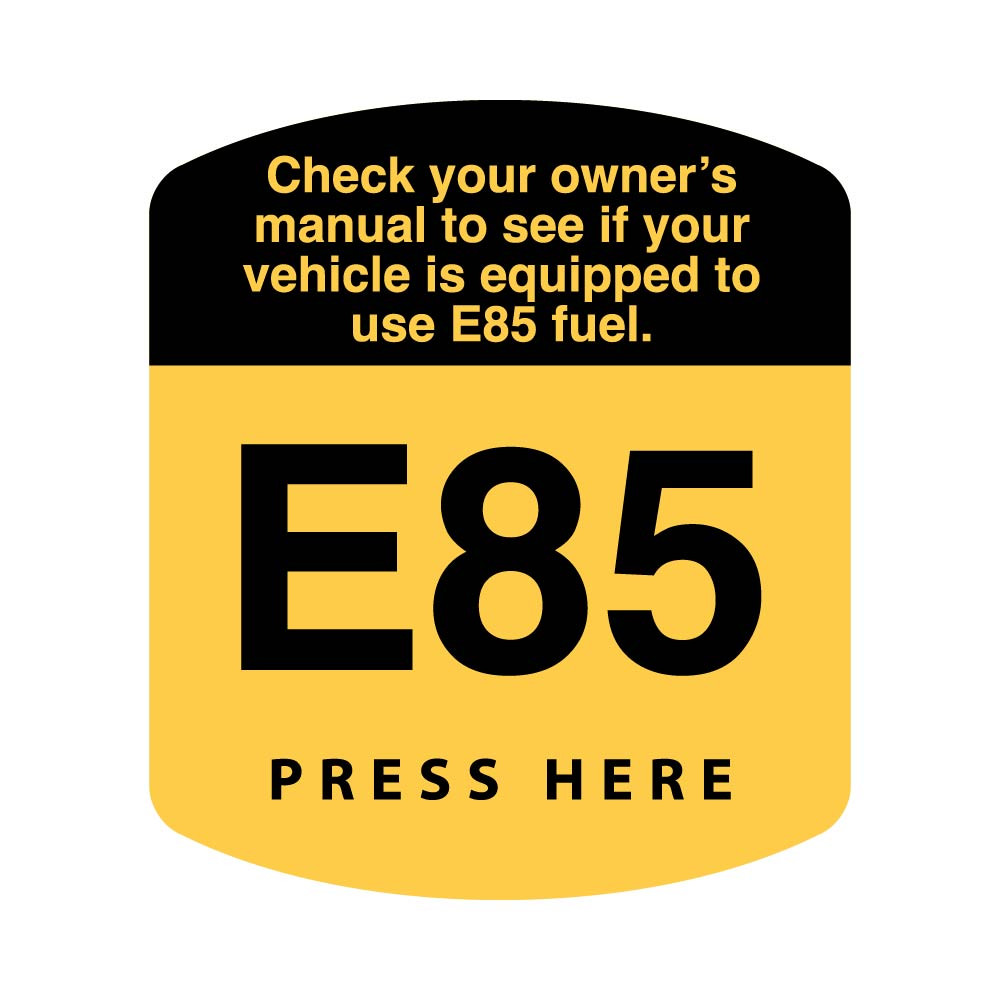 ES500S-E85CYO - E85 Octane Decal - Check your owner's manual