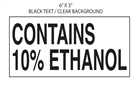 PID-MC142B - CONT 10% ETHANOL 6X3 BLK/CLEAR