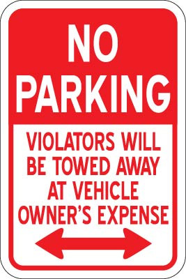 PID-NP1218M - 12X18 NO PARKING TOW VIOLATORS